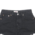 LEVI'S Womens Shorts Black Casual Cut-Off M W29 Distressed Raw Hem Denim