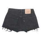 LEVI'S Womens Shorts Black Casual Cut-Off M W29 Distressed Raw Hem Denim