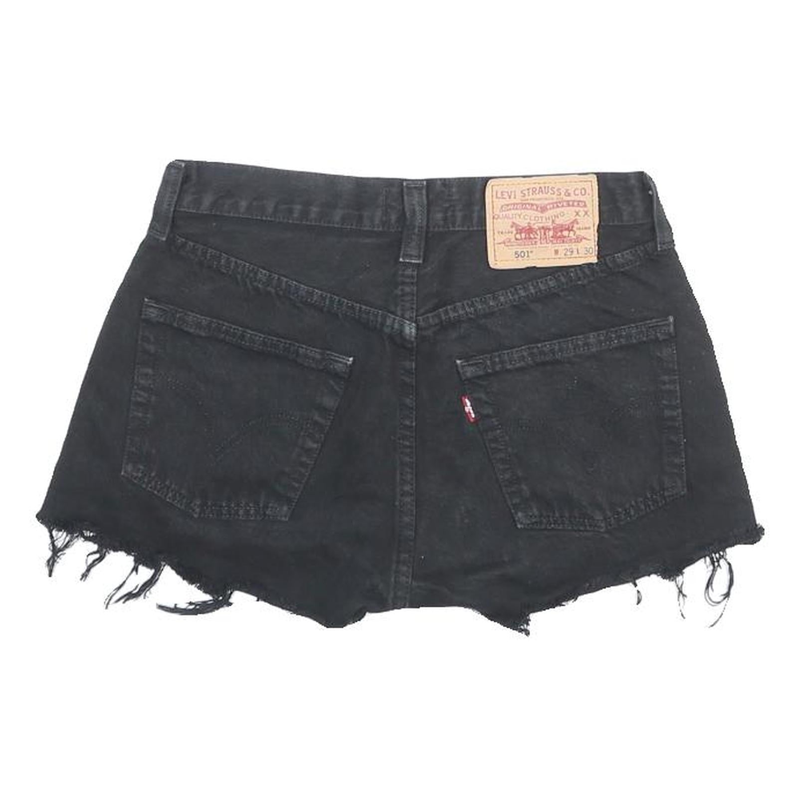 LEVI'S Womens Shorts Black Casual Cut-Off M W29 Distressed Raw Hem Denim