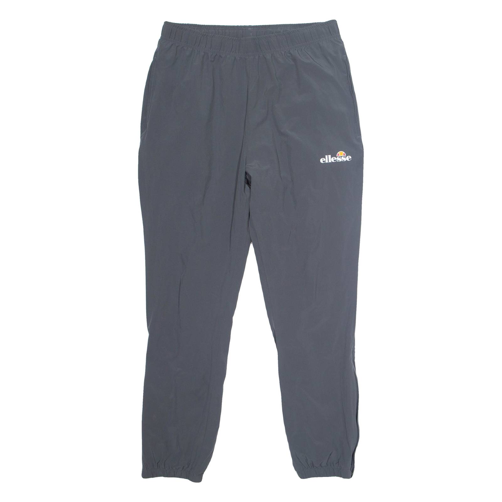 ELLESSE Mesh Lined Mens Track Pants Grey Tapered L W30 L28