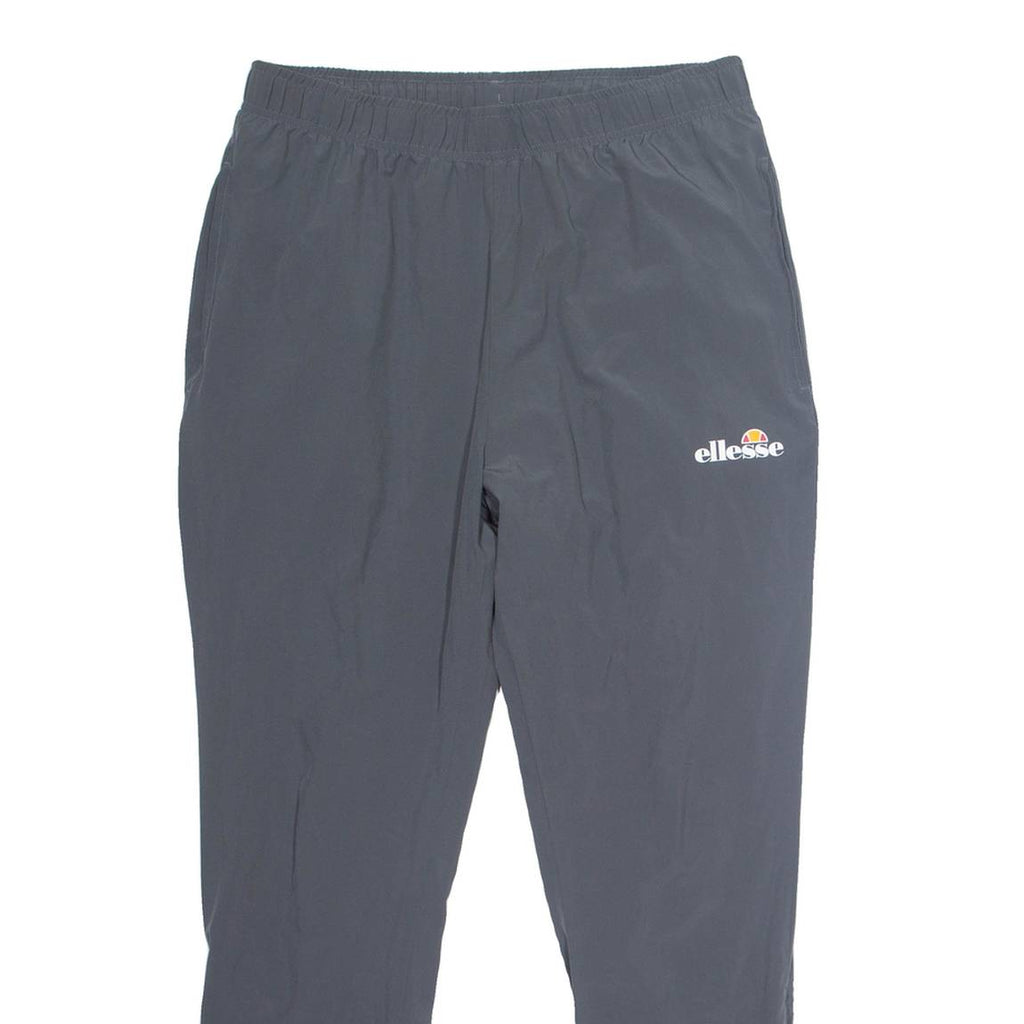 ELLESSE Mesh Lined Mens Track Pants Grey Tapered L W30 L28