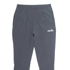 ELLESSE Mesh Lined Mens Track Pants Grey Tapered L W30 L28