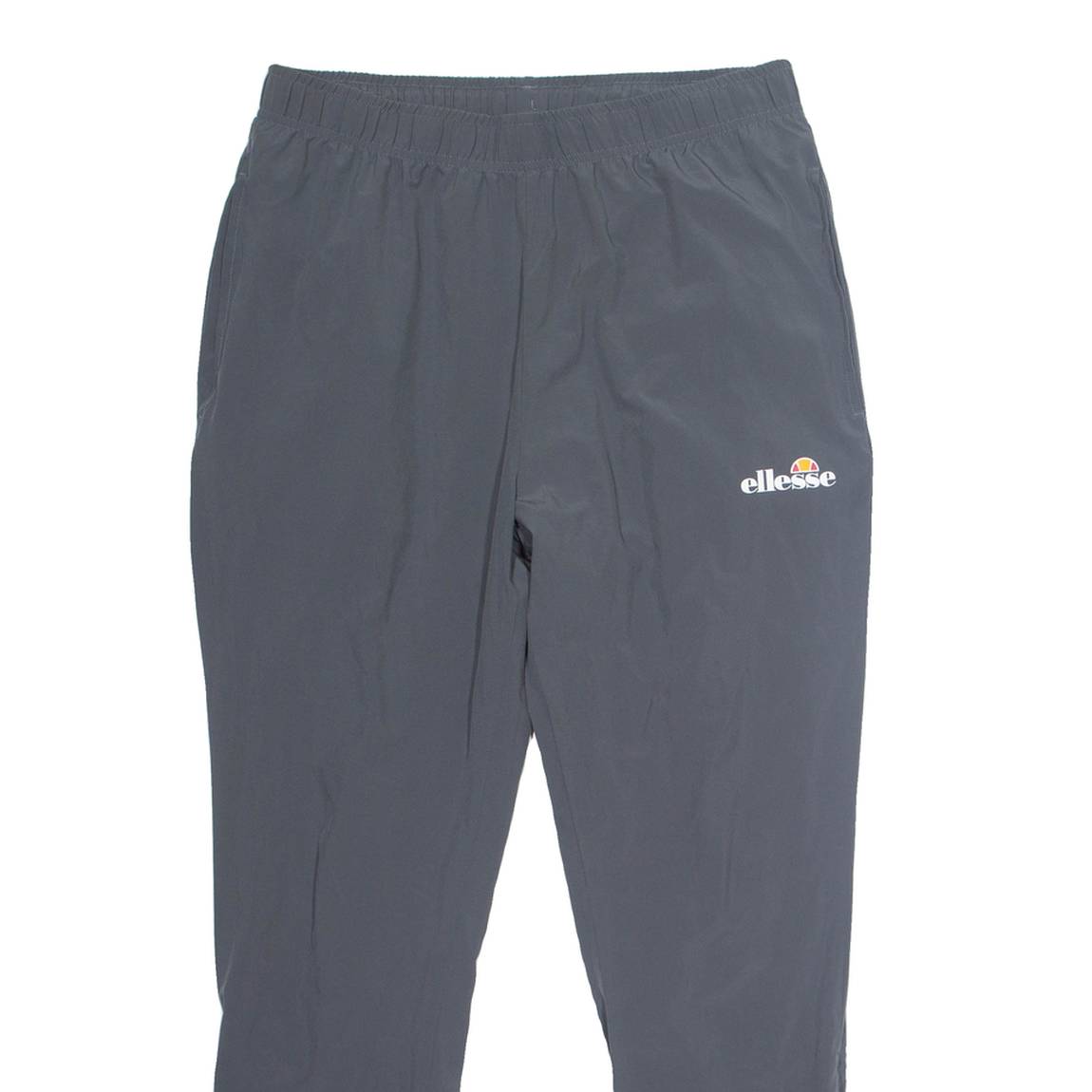 ELLESSE Mesh Lined Mens Track Pants Grey Tapered L W30 L28