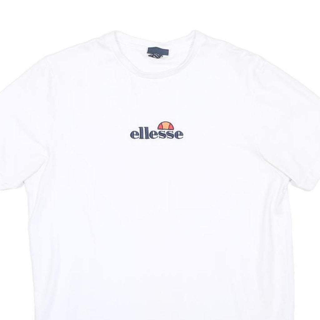 ELLESSE Mens White Short Sleeve Crew Neck Cotton Blend T-Shirt L