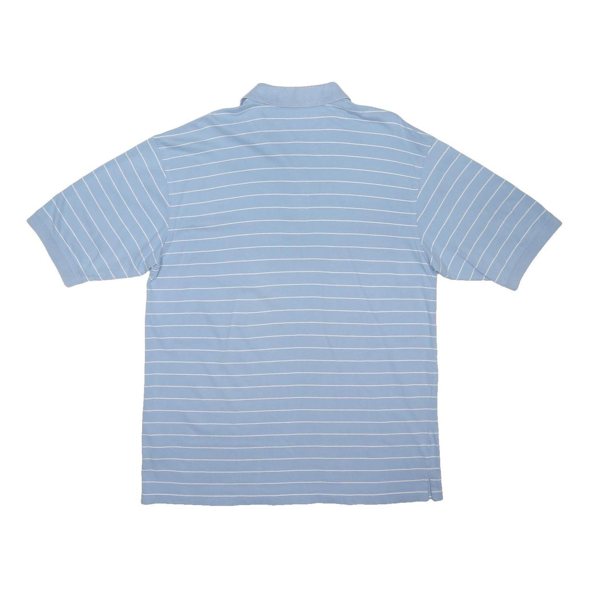 TOMMY HILFIGER Mens Blue & White Striped Short Sleeve Polo Shirt XL Cotton Blend