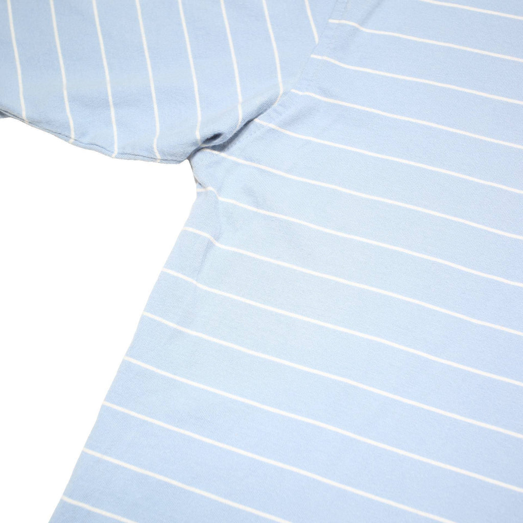 TOMMY HILFIGER Mens Blue & White Striped Short Sleeve Polo Shirt XL Cotton Blend
