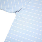 TOMMY HILFIGER Mens Blue & White Striped Short Sleeve Polo Shirt XL Cotton Blend
