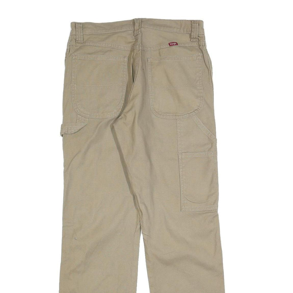 WRANGLER Mens Cotton Blend Beige Regular Fit Straight Leg Trousers W30 L32