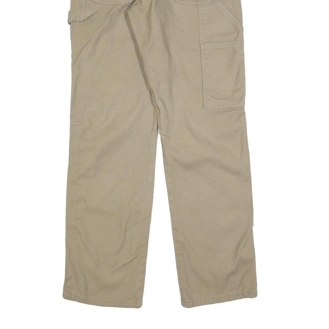 WRANGLER Mens Cotton Blend Beige Regular Fit Straight Leg Trousers W30 L32