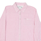 HILFIGER DENIM Womens Pink & White Striped Shirt XL Button Down Cotton Blend