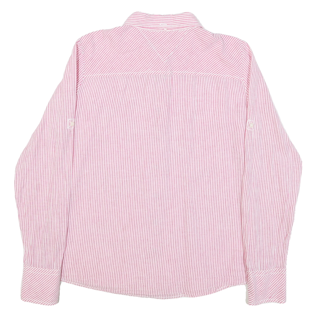HILFIGER DENIM Womens Pink & White Striped Shirt XL Button Down Cotton Blend