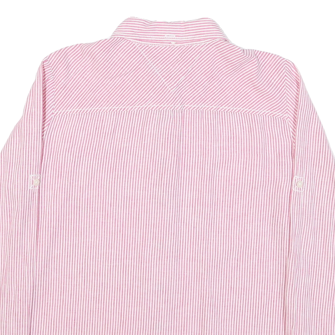 HILFIGER DENIM Womens Pink & White Striped Shirt XL Button Down Cotton Blend