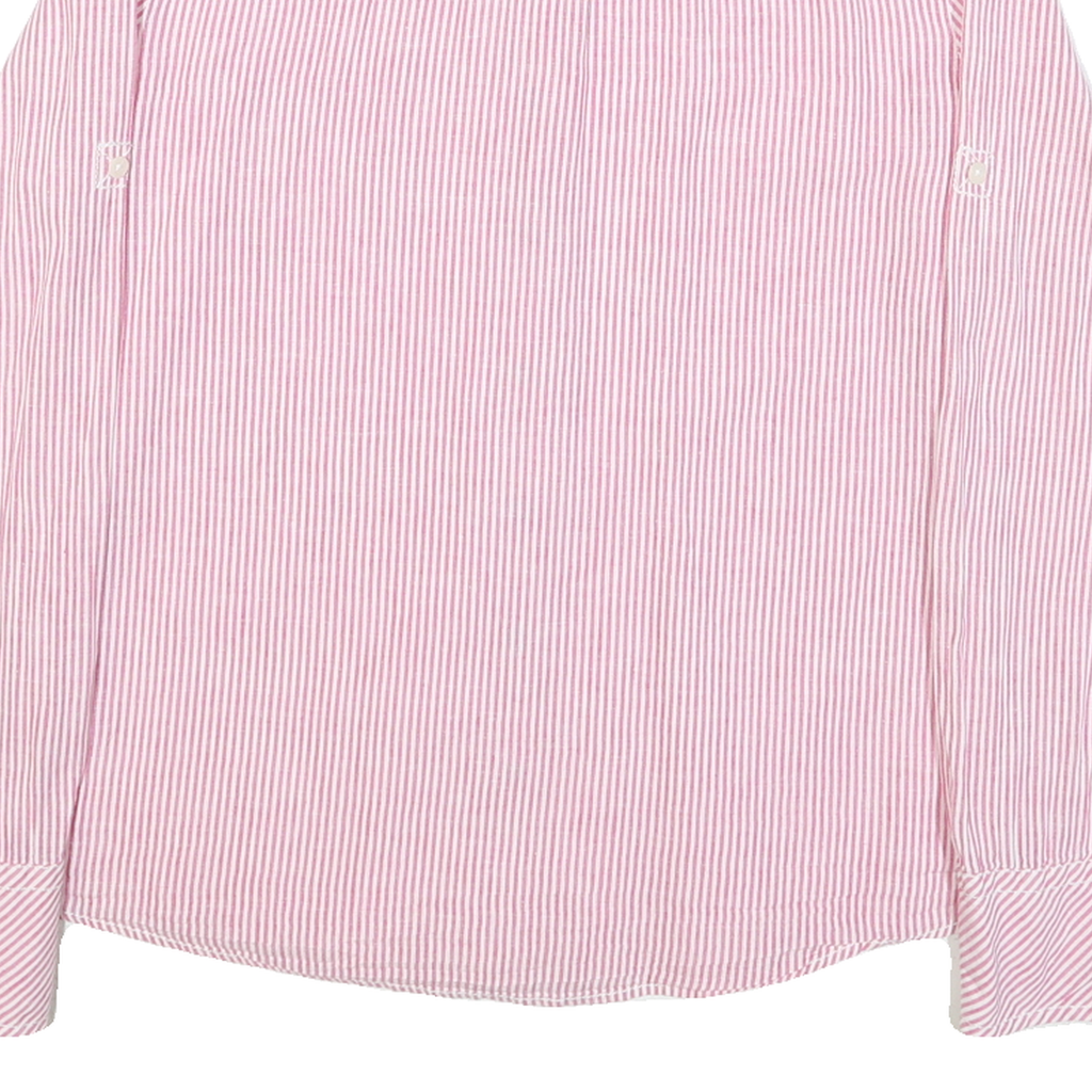 HILFIGER DENIM Womens Pink & White Striped Shirt XL Button Down Cotton Blend