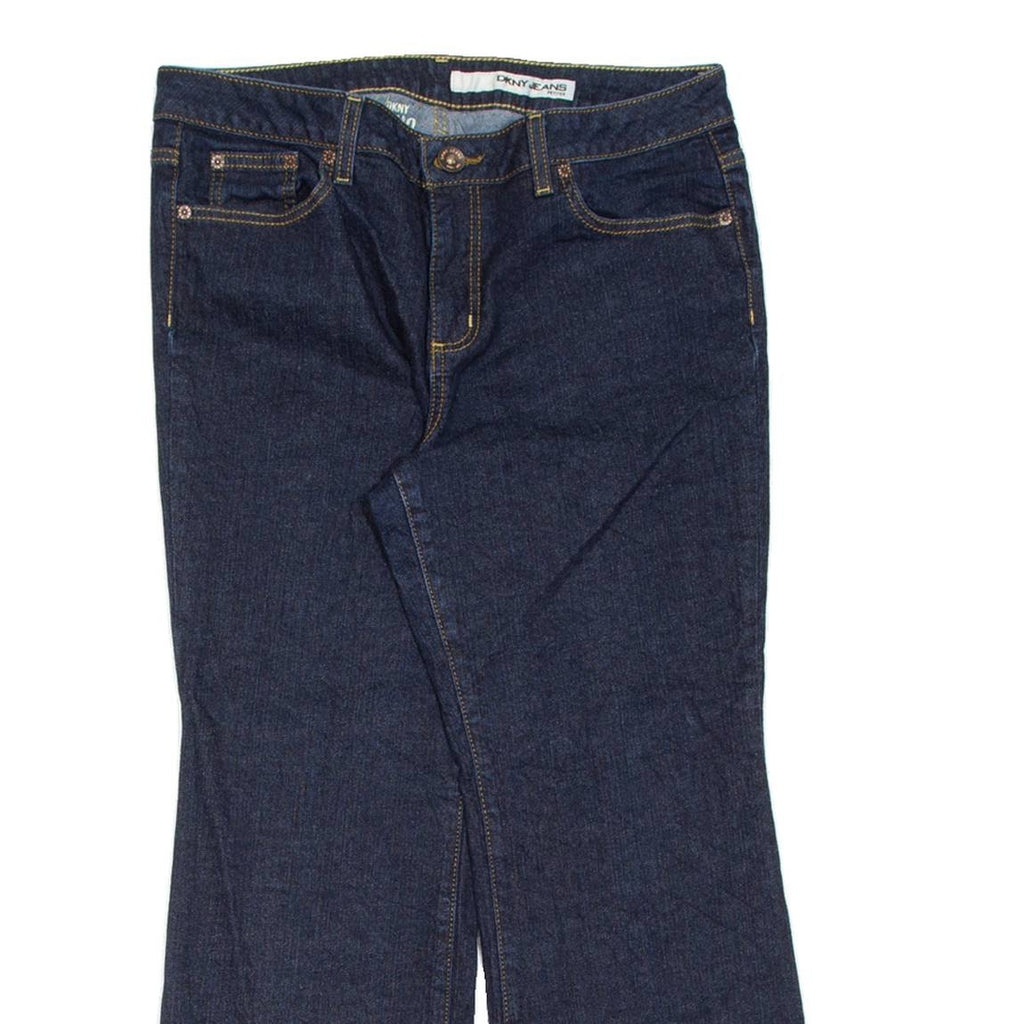 DKNY Petite Womens Jeans Blue Regular Bootcut W33 L27