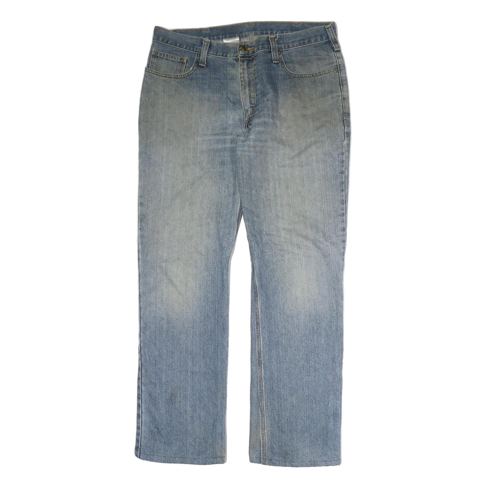 CARHARTT Mens Jeans Blue Relaxed Straight Denim Medium W36 L34 Classic Workwear