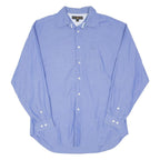 TOMMY HILFIGER Mens Blue Cotton Blend Shirt L Classic Button Long Sleeve