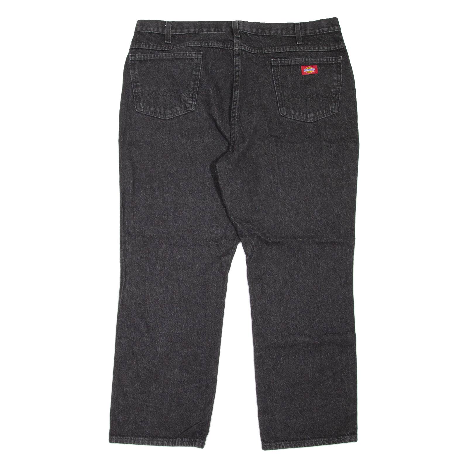 DICKIES Workwear Mens Jeans Black Regular Straight W42 L30