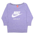 NIKE Womens Purple Crew Neck M Cotton Blend Jumper Sweatshirt Just Do It Logo