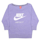 NIKE Womens Purple Crew Neck M Cotton Blend Jumper Sweatshirt Just Do It Logo