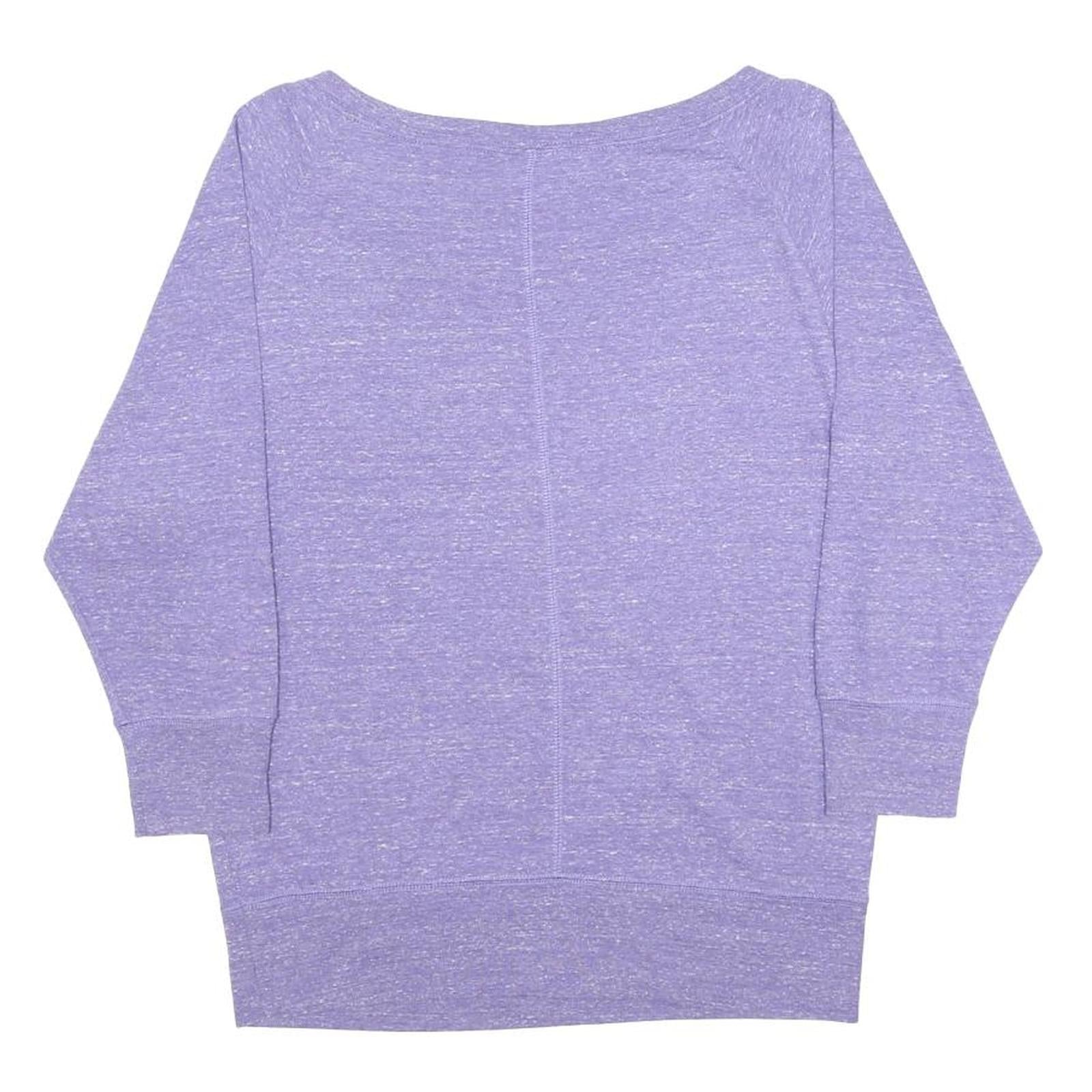 NIKE Womens Purple Crew Neck M Cotton Blend Jumper Sweatshirt Just Do It Logo