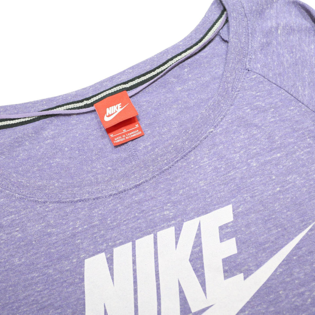 NIKE Womens Purple Crew Neck M Cotton Blend Jumper Sweatshirt Just Do It Logo