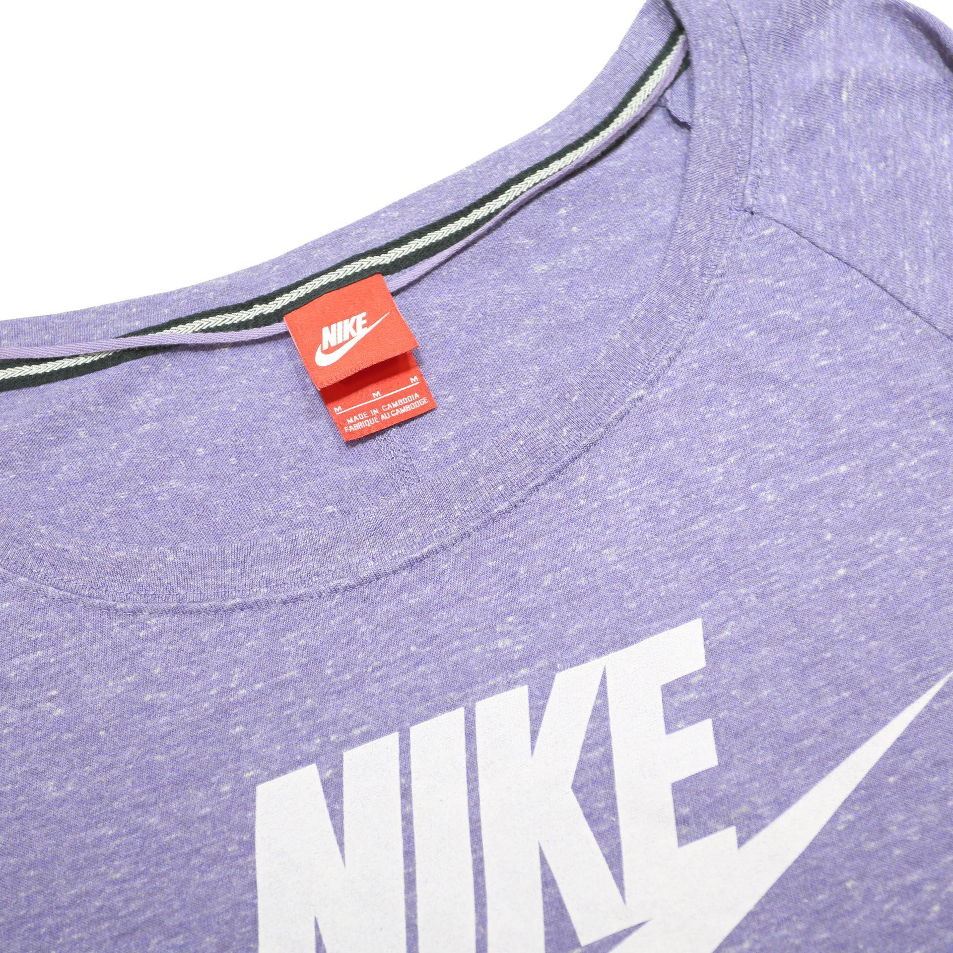 NIKE Womens Purple Crew Neck M Cotton Blend Jumper Sweatshirt Just Do It Logo