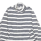 ZARA Womens White & Navy Striped Casual Jacket M Polyester Zip
