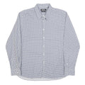 DKNY Mens Blue & White Slim Fit Cotton Shirt XL Formal Checked Shirt