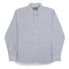 DKNY Mens Blue & White Slim Fit Cotton Shirt XL Formal Checked Shirt