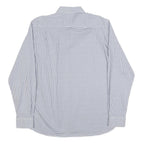 DKNY Mens Blue & White Slim Fit Cotton Shirt XL Formal Checked Shirt