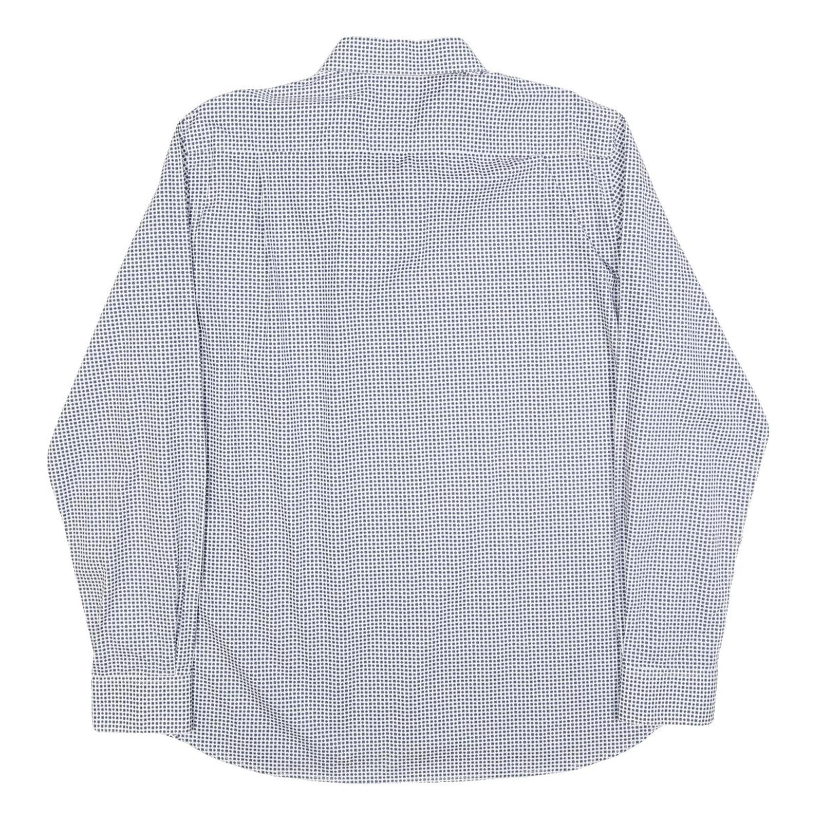 DKNY Mens Blue & White Slim Fit Cotton Shirt XL Formal Checked Shirt