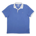 CHAMPION Mens Blue & Grey Short Sleeve Plain Polo Shirt 2XL Cotton Blend Casual
