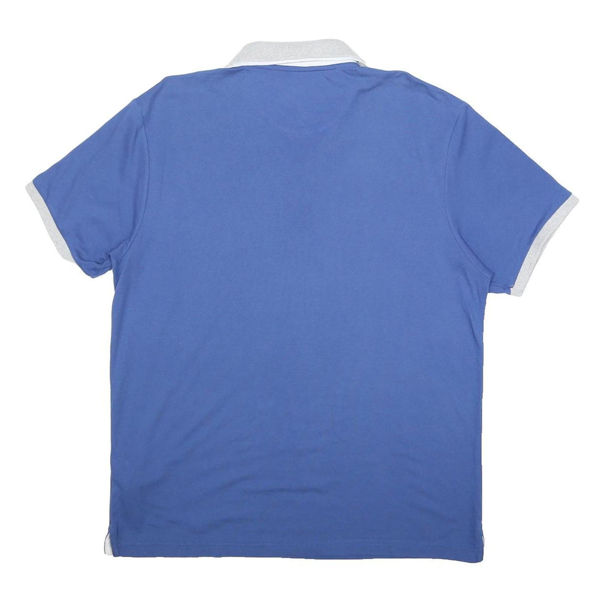 CHAMPION Mens Blue & Grey Short Sleeve Plain Polo Shirt 2XL Cotton Blend Casual