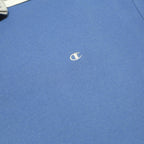 CHAMPION Mens Blue & Grey Short Sleeve Plain Polo Shirt 2XL Cotton Blend Casual