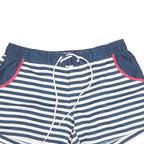 FAT FACE Womens Shorts Blue & White Striped Casual UK 14 W30 Drawstring Pocket