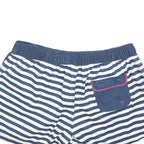 FAT FACE Womens Shorts Blue & White Striped Casual UK 14 W30 Drawstring Pocket