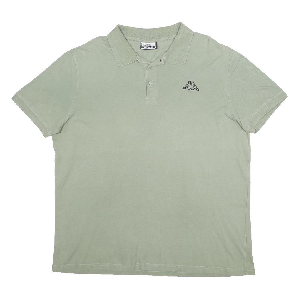 KAPPA Mens Green Short Sleeve Plain 2XL Polo Shirt Cotton Casual Classic