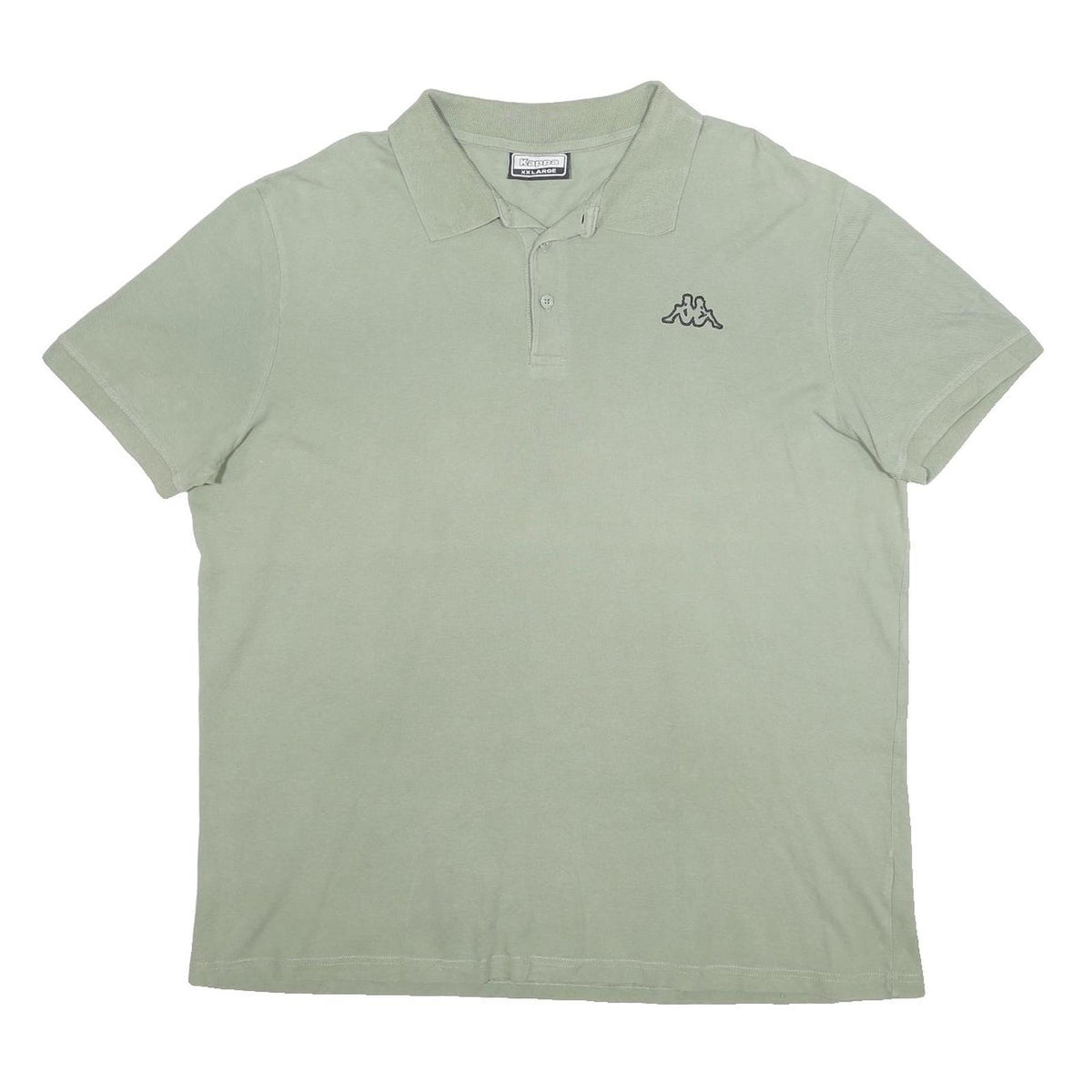 KAPPA Mens Green Short Sleeve Plain 2XL Polo Shirt Cotton Casual Classic