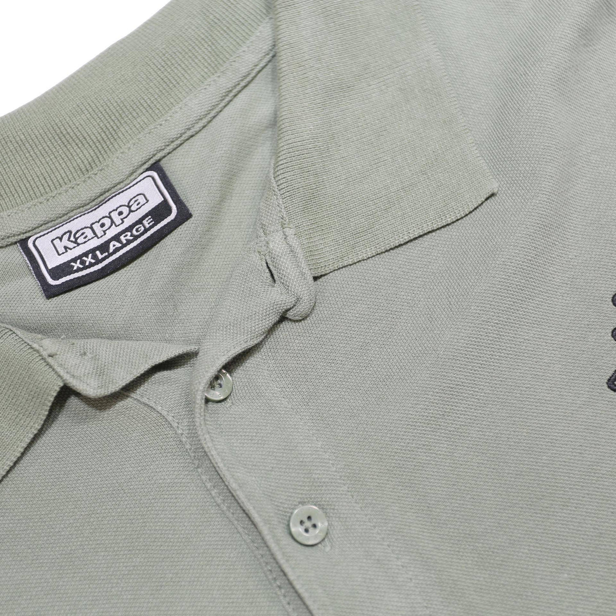 KAPPA Mens Green Short Sleeve Plain 2XL Polo Shirt Cotton Casual Classic