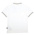 PALM ANGELS Mens White Black Stripe Short Sleeve Plain S Polo Shirt