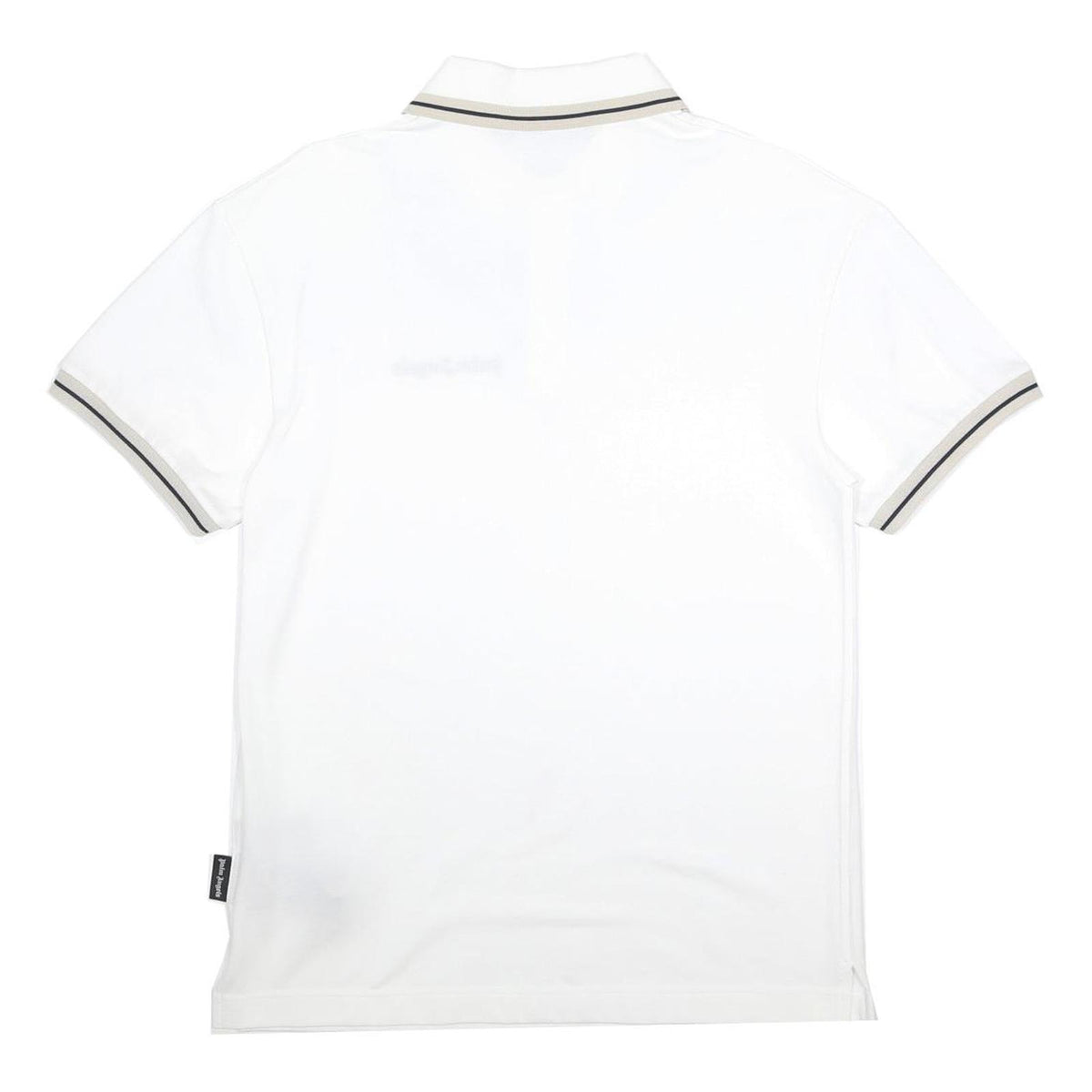 PALM ANGELS Mens White Black Stripe Short Sleeve Plain S Polo Shirt