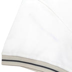 PALM ANGELS Mens White Black Stripe Short Sleeve Plain S Polo Shirt