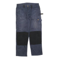 DICKIES Mens Cotton Blend Navy Blue Relaxed Straight Trousers W34 L30 Workwear