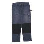 DICKIES Mens Cotton Blend Navy Blue Relaxed Straight Trousers W34 L30 Workwear