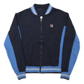 FILA Womens Navy Blue & Light Blue Track Jacket S Polyester Blend Zip Logo