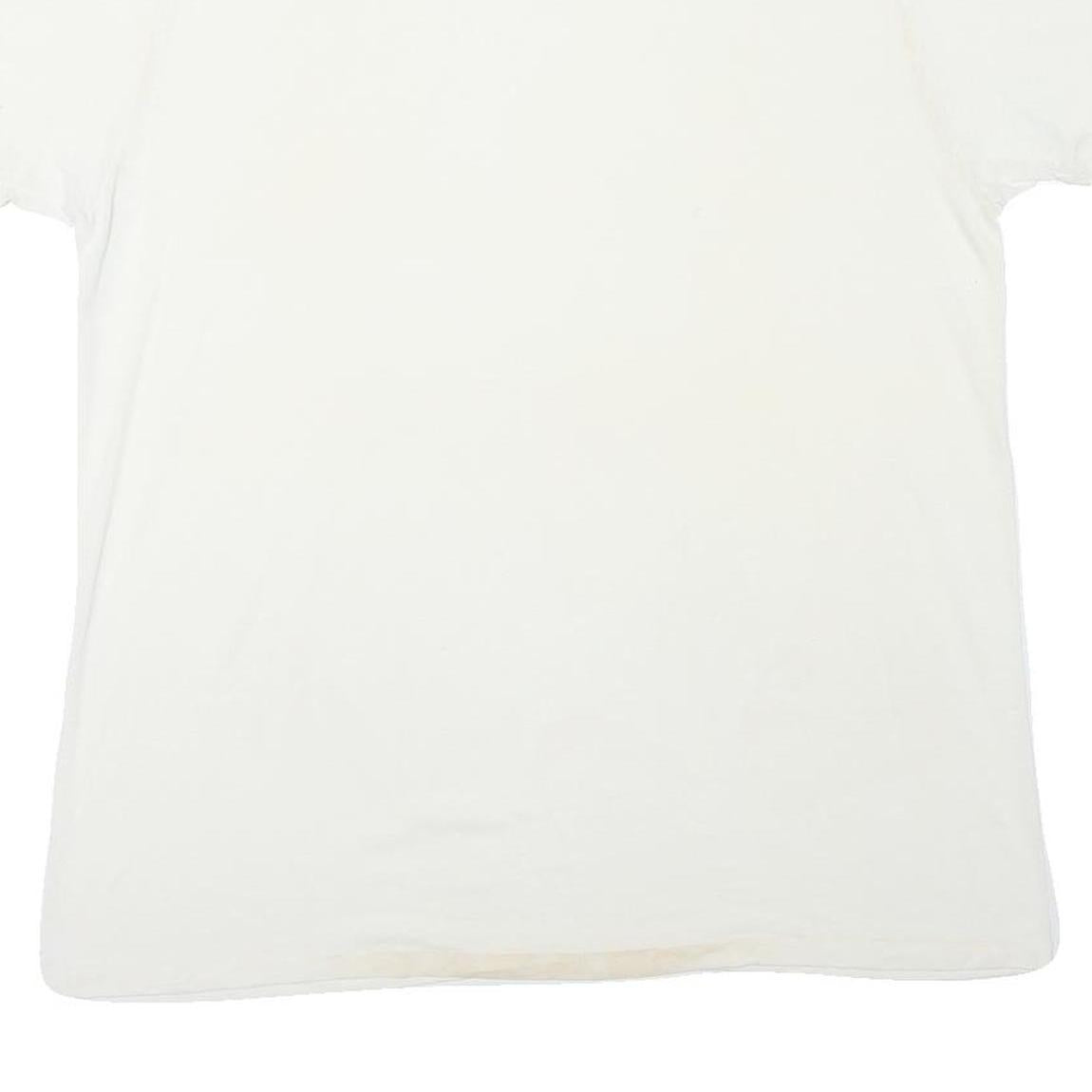 WINDRIDGE Mens White Plain T-Shirt 2XL Short Sleeve Crew Neck Cotton Blend