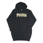 PUMA Womens Black Gold Hoodie Dress Cotton Blend Long Sleeve XS Casual Sweatwear