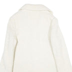 HD MODES Womens White Wool Blend Jacket Button UK 16 Classic Knit Fall Winter