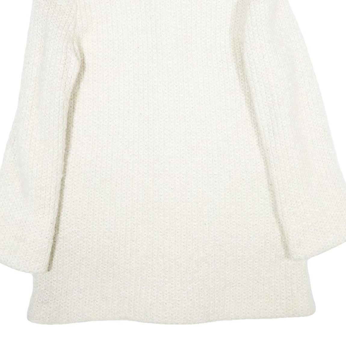 HD MODES Womens White Wool Blend Jacket Button UK 16 Classic Knit Fall Winter