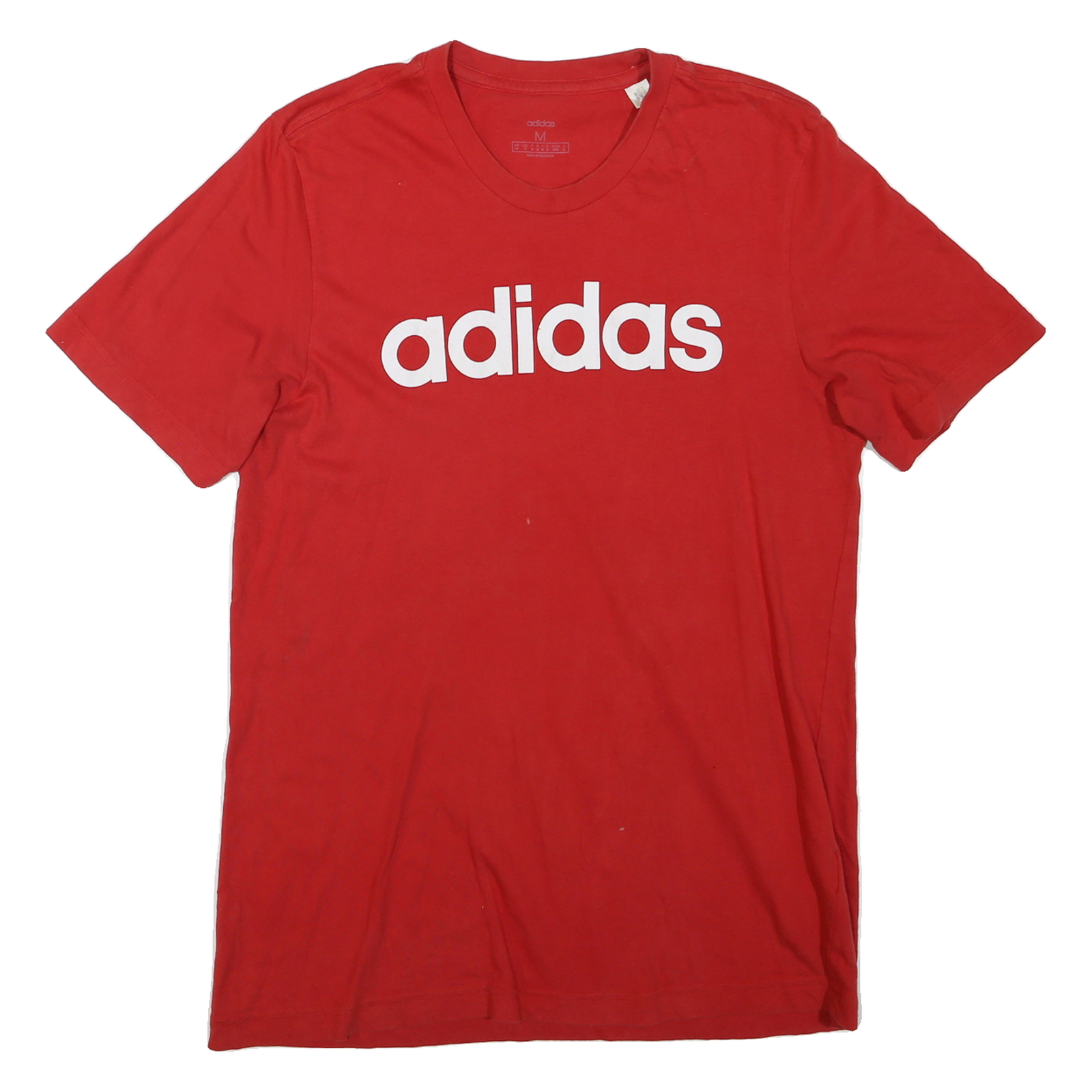 ADIDAS Mens Red Graphic T-Shirt M Short Sleeve Crew Neck Cotton Blend
